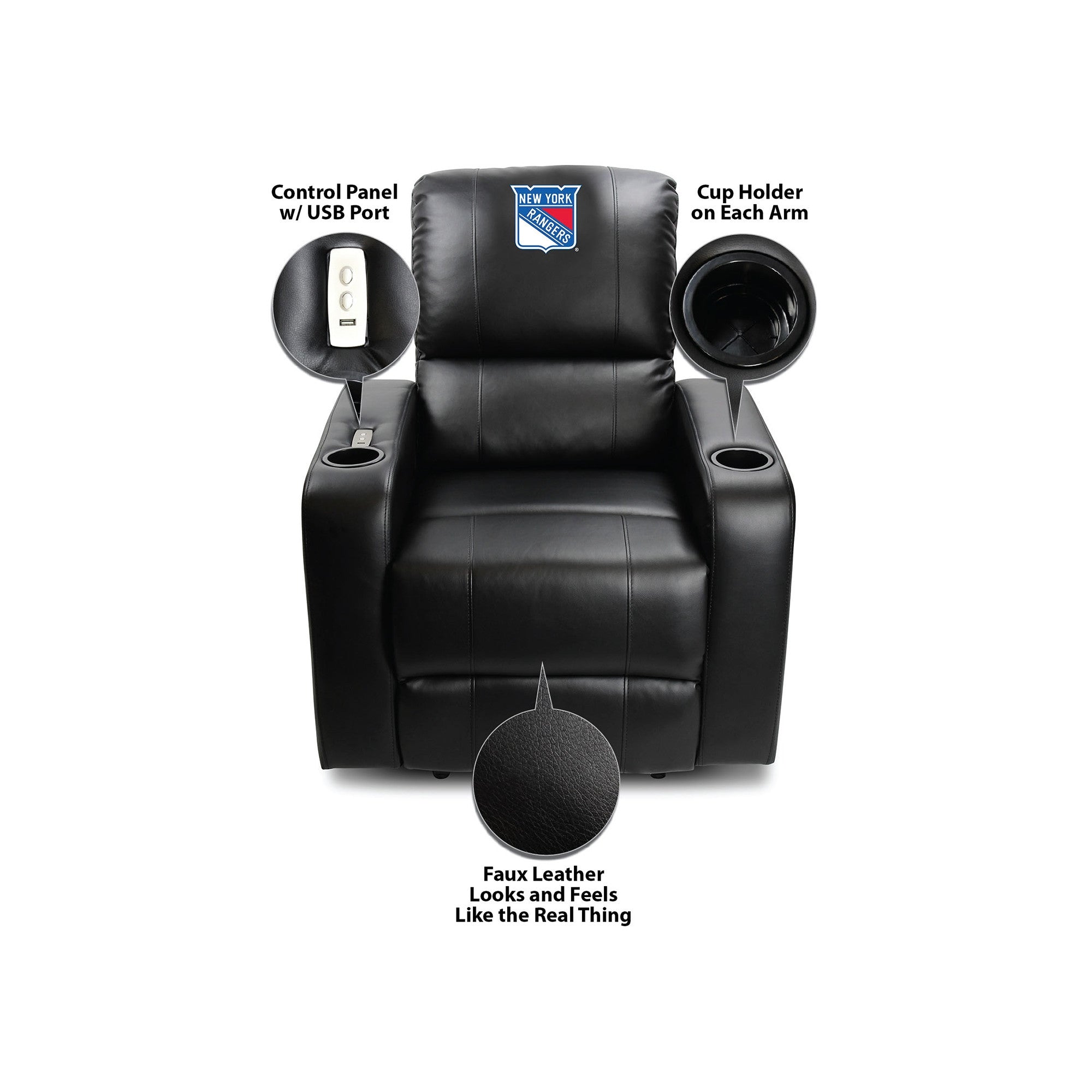 Imperial New York Rangers Power Theater Recliner With USB Port