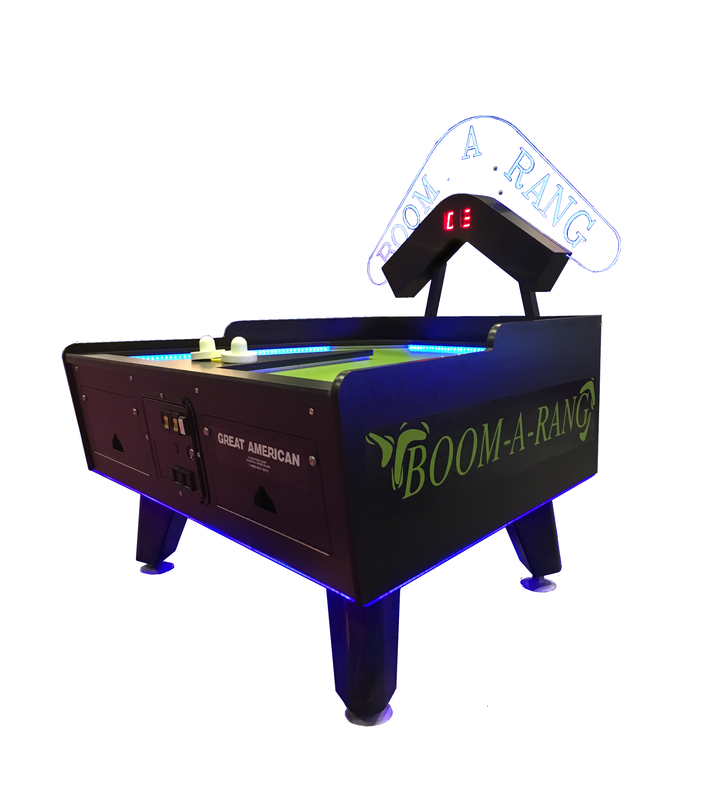 Picture of Great American Boom-A-Rang Air Hockey Table w/ Electronic Scoring in Black