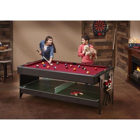 Fat Cat Original 3-in-1 Burgundy 7' Pockey™ Multi-Game Table