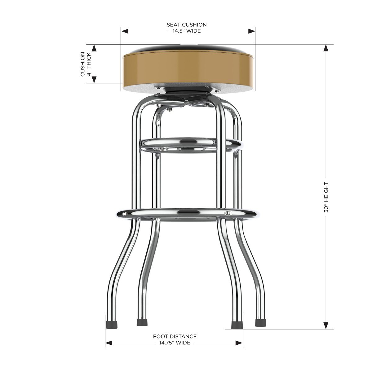 Imperial Vegas Golden Knights Chrome Bar Stool