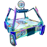 Colorful arcade game with digital display on a white background