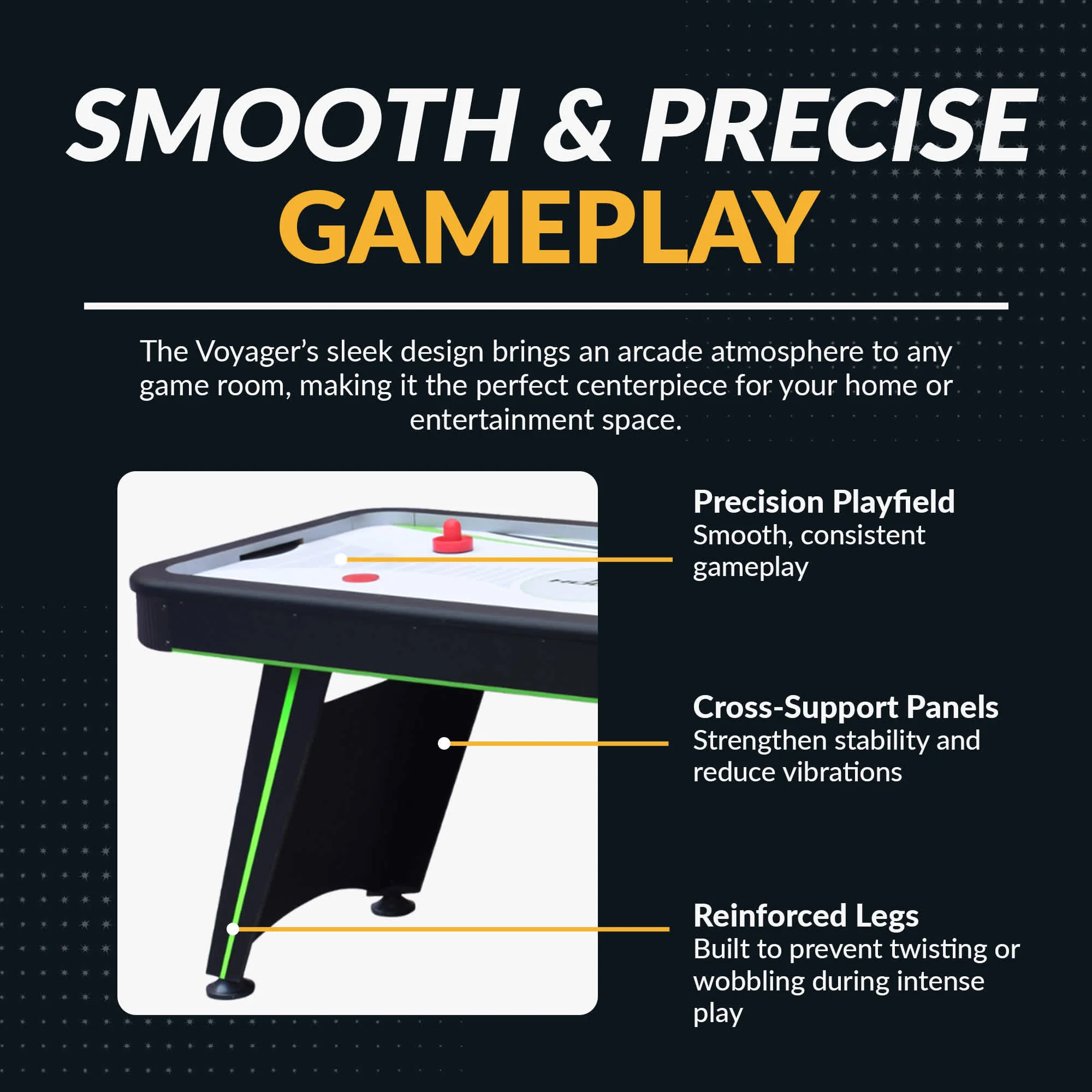 Hathaway Voyager 5-ft Air Hockey Table with LED Scoring