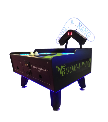Picture of Great American Boom-A-Rang Air Hockey Table w/ Electronic Scoring in Black